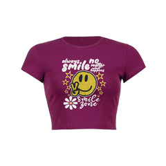 Always smile no matter what happens floral graphic print Baby Tee