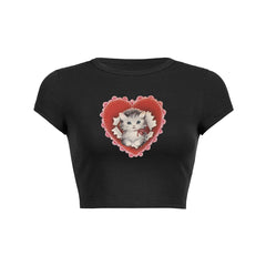 Valentines day cat lover heart graphic