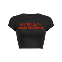 Smoke Like Marley Y2K Baby Tee Crop Top