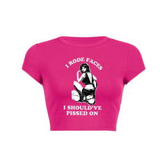 I Rode Faces Y2K Baby Tee Crop Top