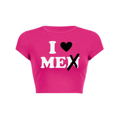 Love Me Not Men Y2K Baby Tee Crop Top
