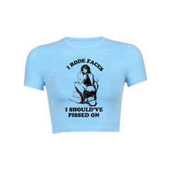I Rode Faces Y2K Baby Tee Crop Top