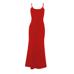 U neck butterfly pattern hollow out cami maxi dress | red tango dress