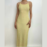 Cross back self tie backless u neck textured solid maxi dress | red tango dress