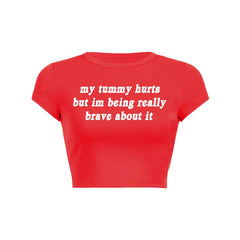 Im Being Really Brave About It Y2K Baby Tee Crop Top