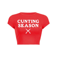 Cunting Season Y2K Baby Tee Crop Top