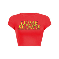 Dumb Blonde Y2K Baby Tee Crop Top