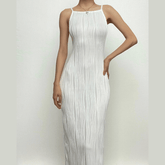Textured slit backless solid cami midi dress | red tango dress