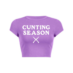 Cunting Season Y2K Baby Tee Crop Top