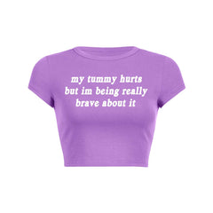 Im Being Really Brave About It Y2K Baby Tee Crop Top