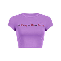 Just Hot And Talking Y2K Baby Tee Crop Top