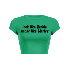 Smoke Like Marley Y2K Baby Tee Crop Top