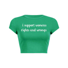 I Support Women Y2K Baby Tee Crop Top