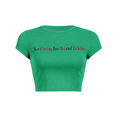 Just Hot And Talking Y2K Baby Tee Crop Top