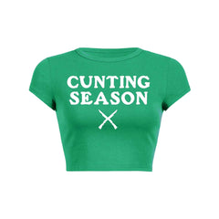 Cunting Season Y2K Baby Tee Crop Top