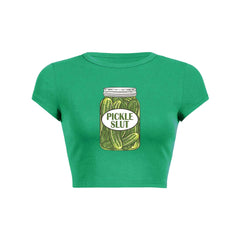 Pickle Slxt Y2K Baby Tee Crop Top