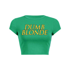 Dumb Blonde Y2K Baby Tee Crop Top