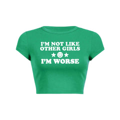 Im Worse Y2K Baby Tee Crop Top