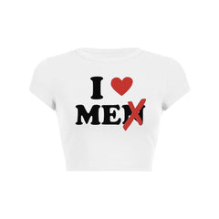 Love Me Not Men Y2K Baby Tee Crop Top