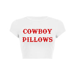 Cowboy Pillows Y2K Crop Top Tee Shirt