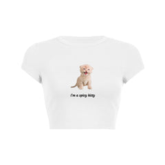 Spicy kitty baby tee 90s 2000s y2k