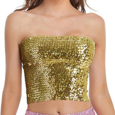 One shoulder irregular metallic textured crop top