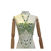 Halter beaded hollow out backless top
