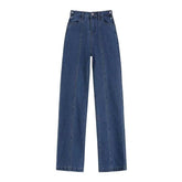 Lace up self tie straight leg high rise raw hem jeans