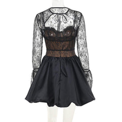 Sweetheart neck corset shrug 2 piece cami mini dress