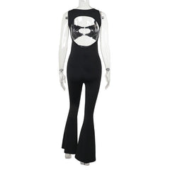 Sleeveless hollow out o ring jumpsuit