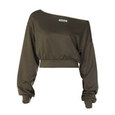 Long sleeve off shoulder crop top