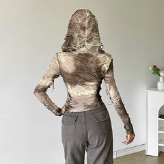 Hoodie long sleeve tie dye top
