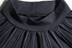 Long sleeve crewneck hollow out mini dress
