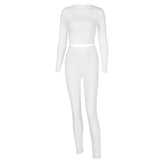 Long sleeve crewneck solid pant set