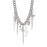 Star heart cross bear bottle butterfly necklace