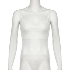 V neck lace backless cami top