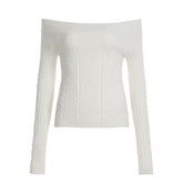 Off shoulder long sleeve sweater top