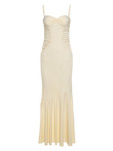 Ruched backless sweetheart neck cami maxi dress