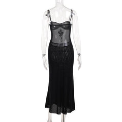 Sheer mesh dragon print ruched cami midi dress | samba dress
