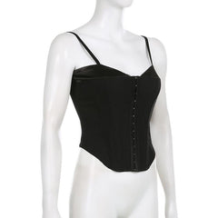 Sweetheart neck corset button cami top