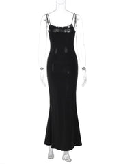 U neck polka dot cami maxi dress