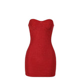 Sweetheart neck lace up mini dress