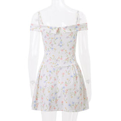 Turnover collar off shoulder zip-up cami mini dress