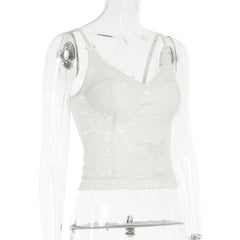 V neck lace bowknot cami top