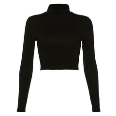 Lace up back long sleeve crop top