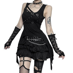 U neck cross front solid top