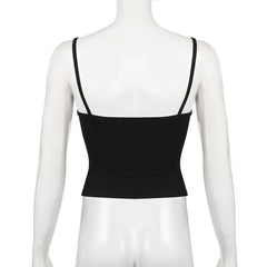 Lace up sweetheart neck cami top