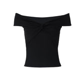 Short sleeve off shoulder ruched top
