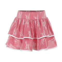 Ruffle lace patchwork mini skirt