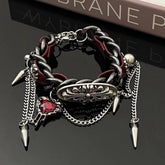 Heart rivet PU leather bracelet